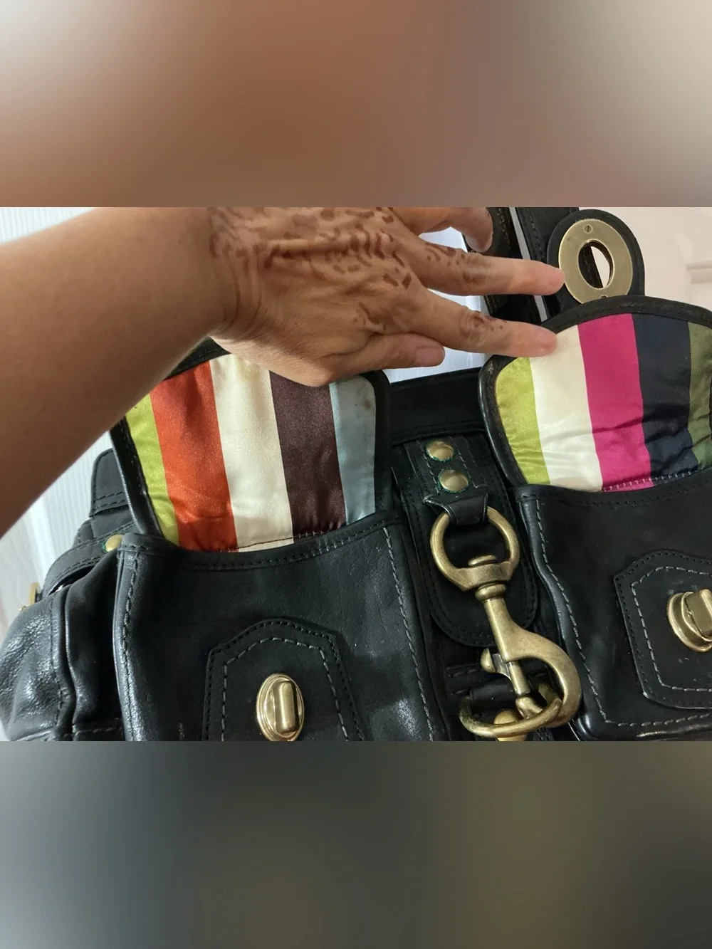 Authentic Coach Legacy Mandy Bag with Gold Hardware